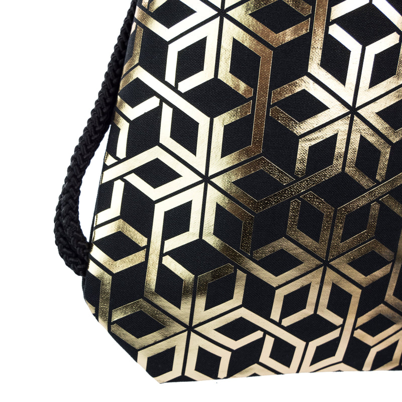 Black Attack Star Gold fashion backpack handmade